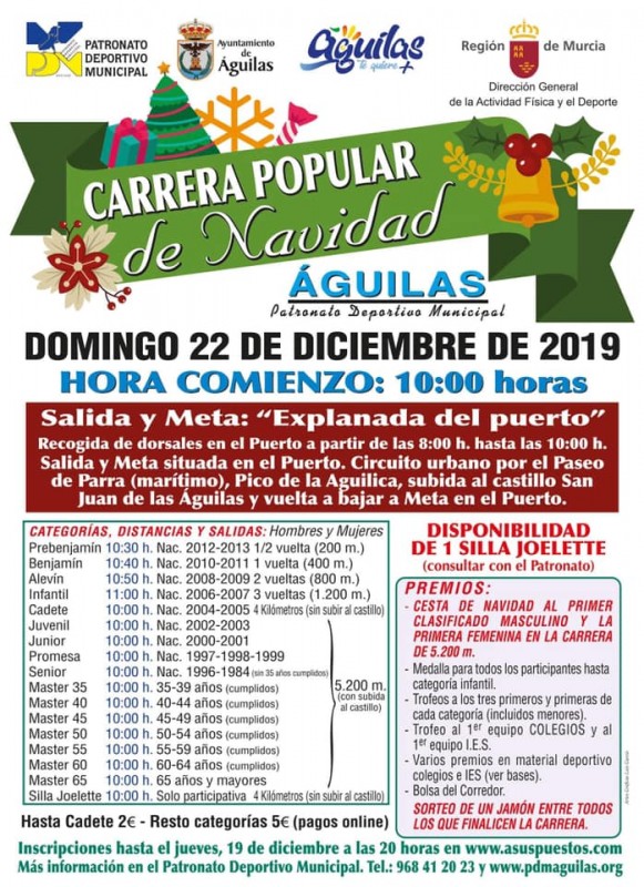 <span style='color:#780948'>ARCHIVED</span> - Sunday 22nd December 2019 Águilas Christmas Urban mile running race