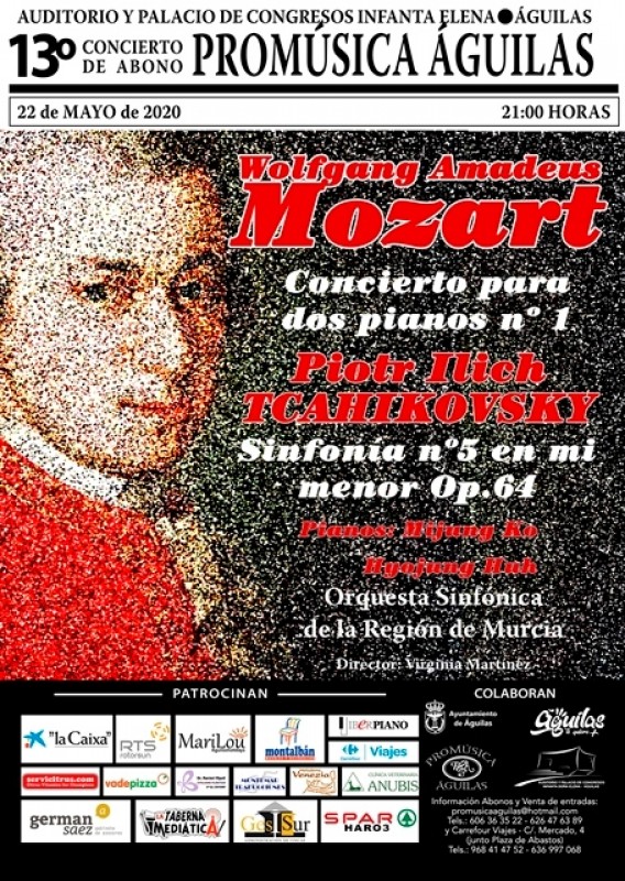 <span style='color:#780948'>ARCHIVED</span> - 22nd May Mozart and Tchaikovsky at the Águilas Auditorium