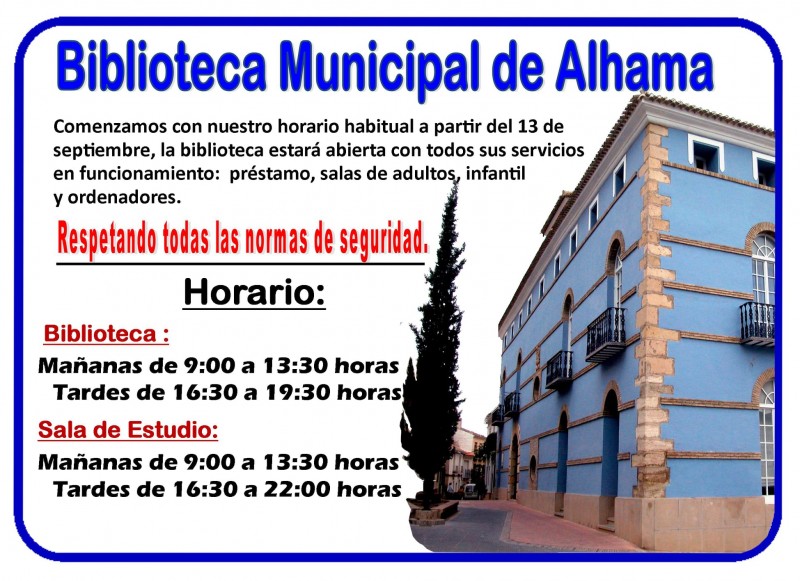 Alhama de Murcia library opening times