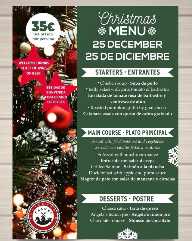<span style='color:#780948'>ARCHIVED</span> - Tataki Restaurant Christmas Day offer: menu for 35 euros