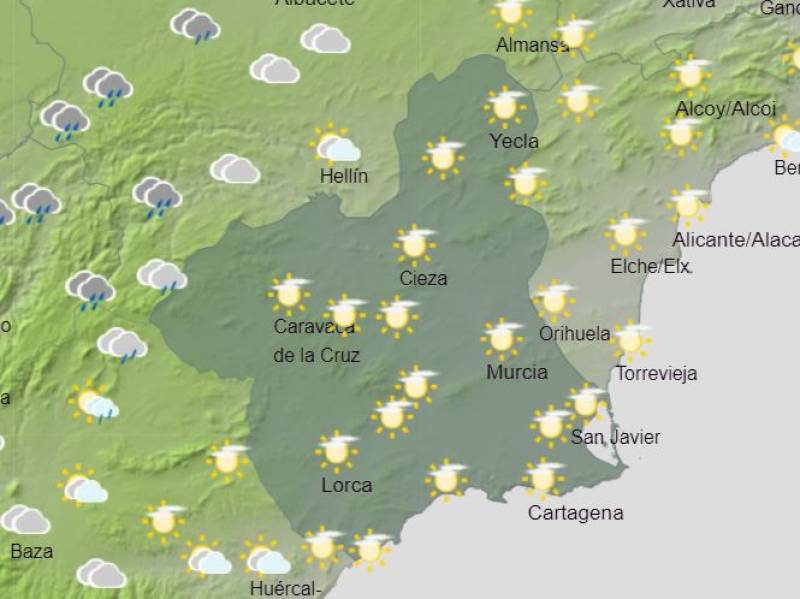 Rain in Murcia: Weekly weather forecast October 7-13