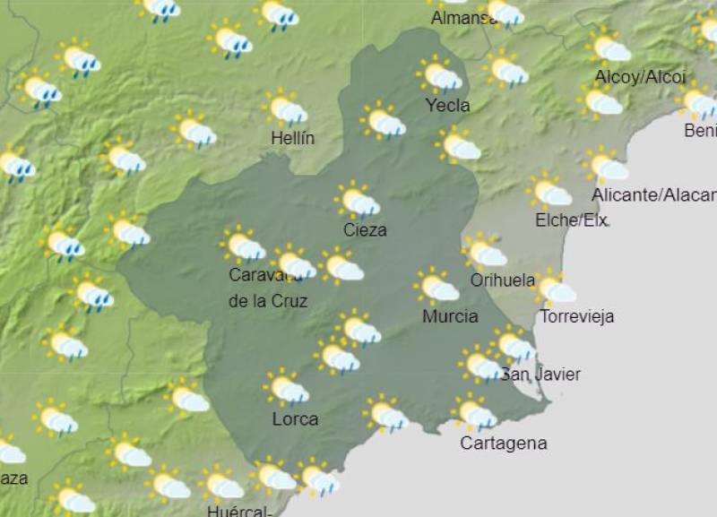 Rain in Murcia: Weekly weather forecast October 7-13