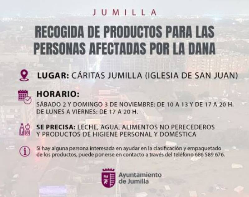 DANA flood disaster collection points in the Region of Murcia