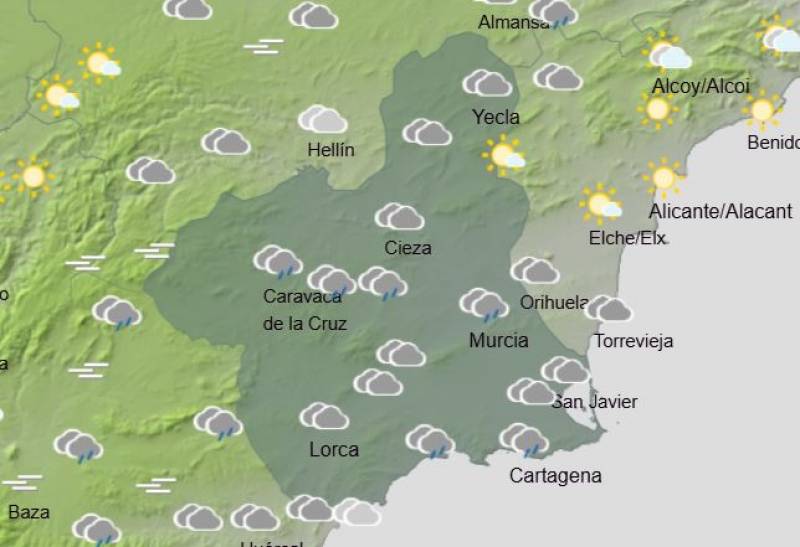 Storms die down for now: Murcia weekend weather forecast November 15-17