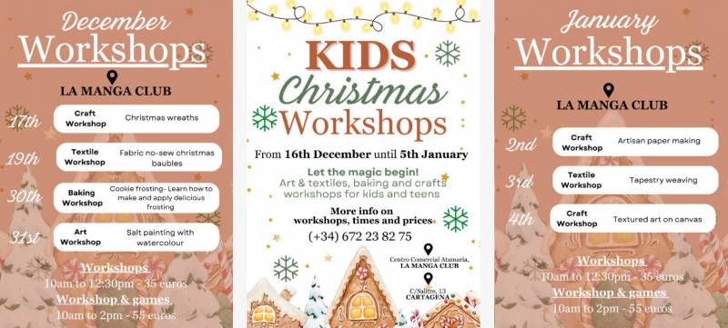 December 16-January 5 Kids' Christmas Workshop at La Manga Club