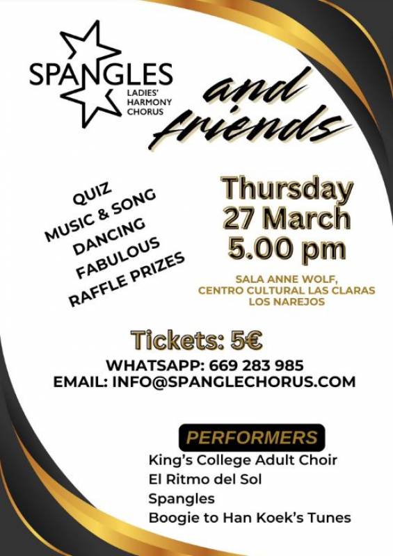 March 27 Spangles quiz and music night in Los Alcázares