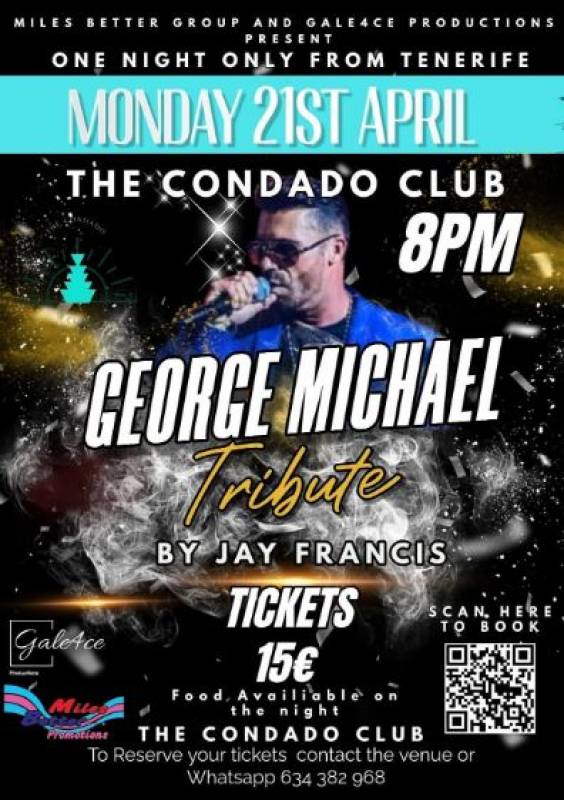 April 21 George Michael tribute at J6@CONDADO in Condado de Alhama