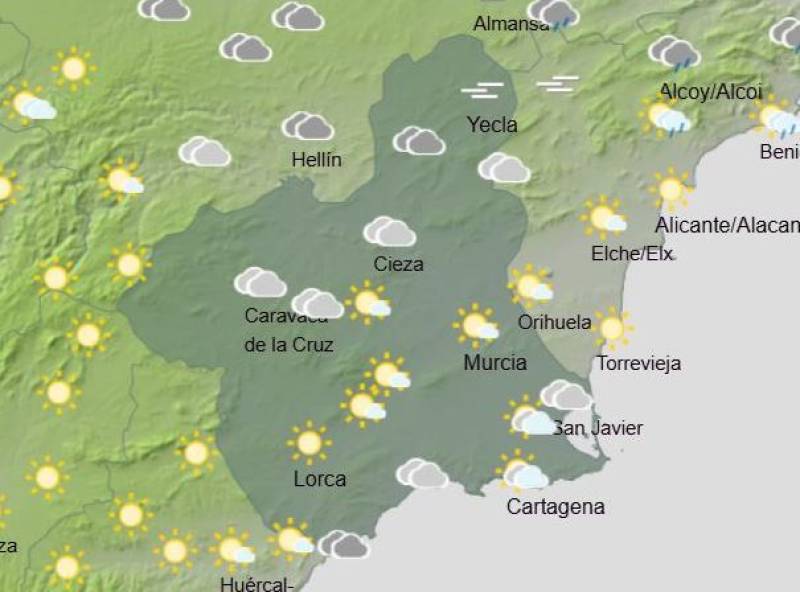 Murcia weekend weather forecast May 1-4: Rainy patches but still warm