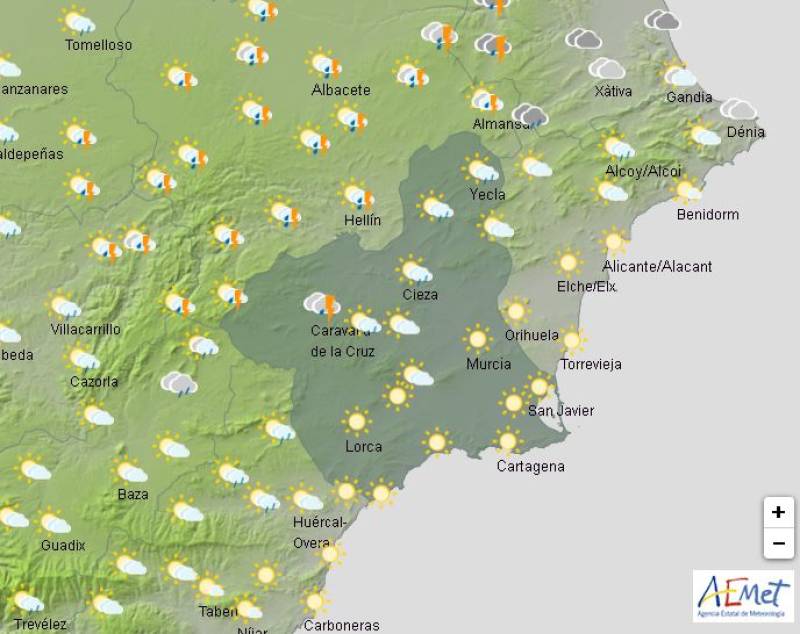 Murcia weekend weather forecast May 1-4: Rainy patches but still warm