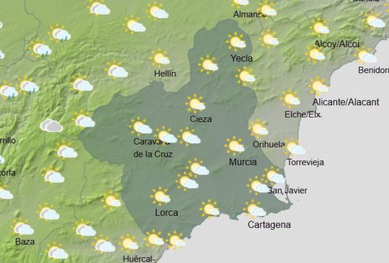 Murcia weekend weather forecast May 1-4: Rainy patches but still warm