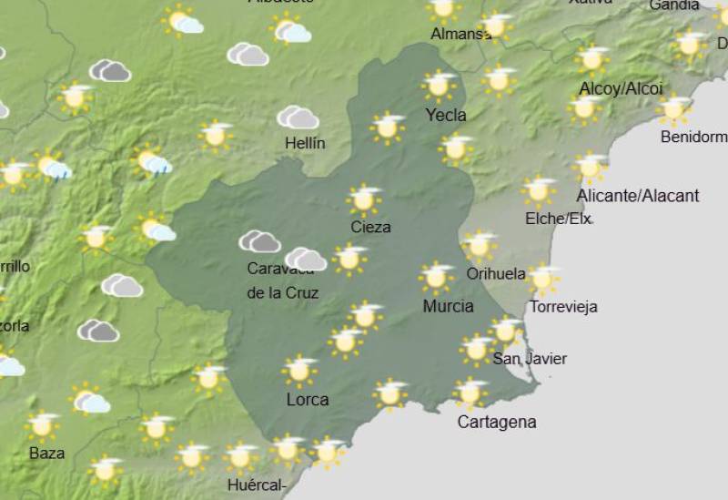 Murcia weekly weather forecast June 9-12