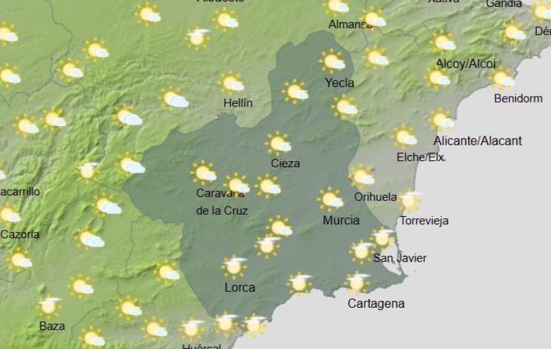 Murcia weekly weather forecast June 9-12