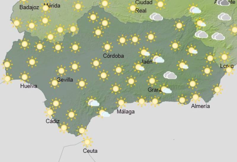 Andalucía weekly weather forecast July 7-10: Sunshine and sizzling inland temperatures, with a few coastal breezes
