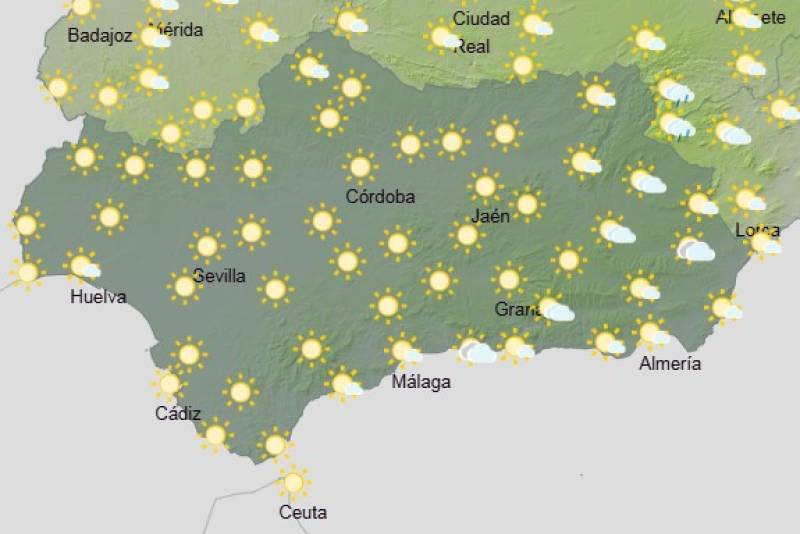 Andalucía weekly weather forecast July 7-10: Sunshine and sizzling inland temperatures, with a few coastal breezes