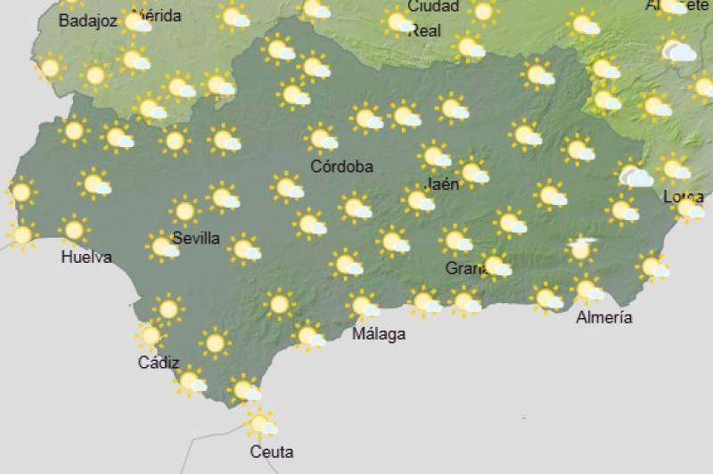 Andalucía weekly weather forecast July 7-10: Sunshine and sizzling inland temperatures, with a few coastal breezes