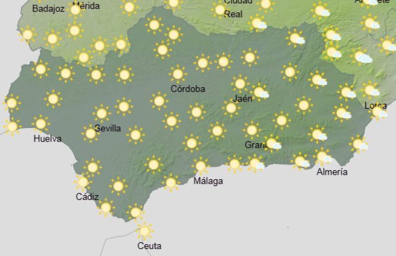 Andalucía weekly weather forecast July 7-10: Sunshine and sizzling inland temperatures, with a few coastal breezes