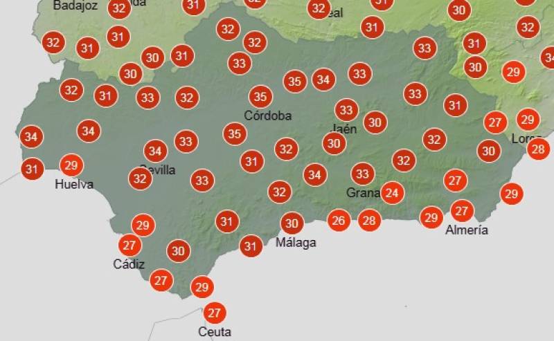 Andalucía weekend weather August 21-24: A mix of sun, clouds, and cooling breezes