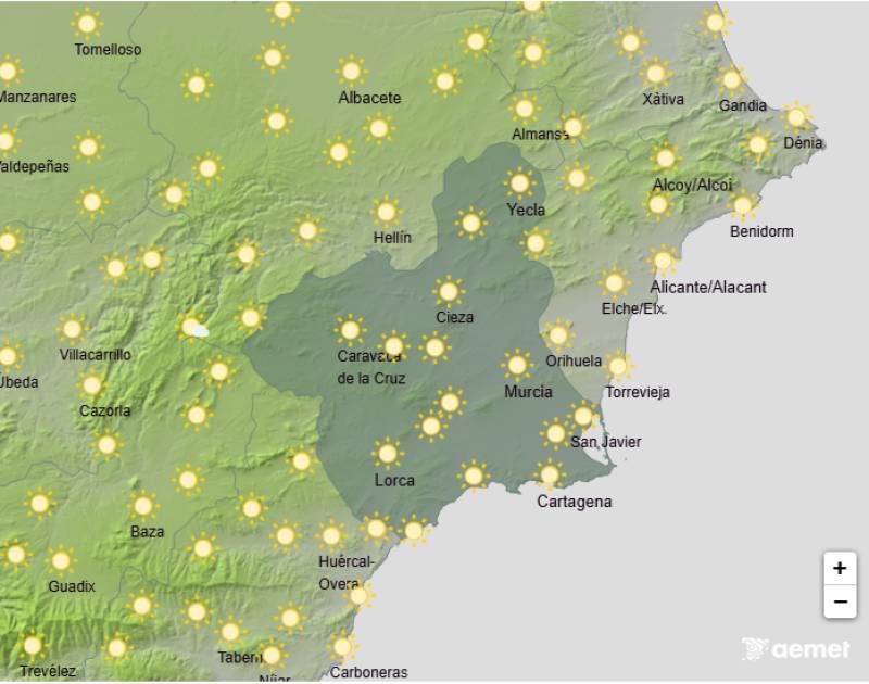 Temperatures climbing: Murcia weather forecast September 15-18
