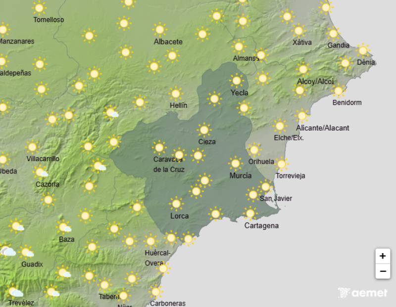 Temperatures climbing: Murcia weather forecast September 15-18