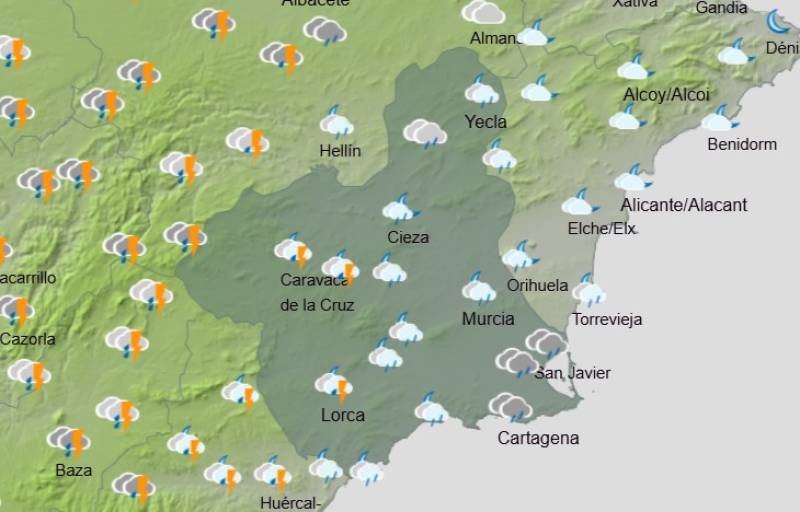 Temperatures continue to drop as rain forecast: Murcia weekly weather December 1-4