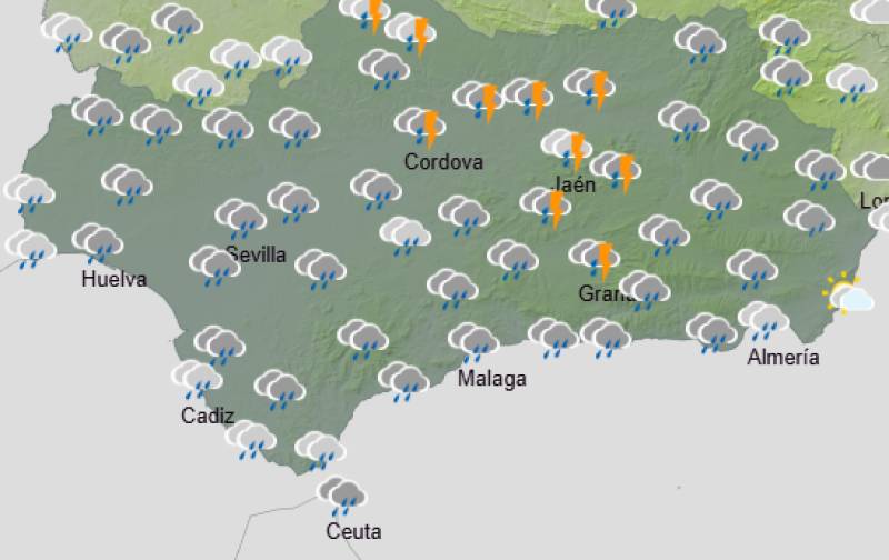 Andalucía weekend weather forecast December 18-21: Cloudy skies, some rain and breezy Atlantic fronts