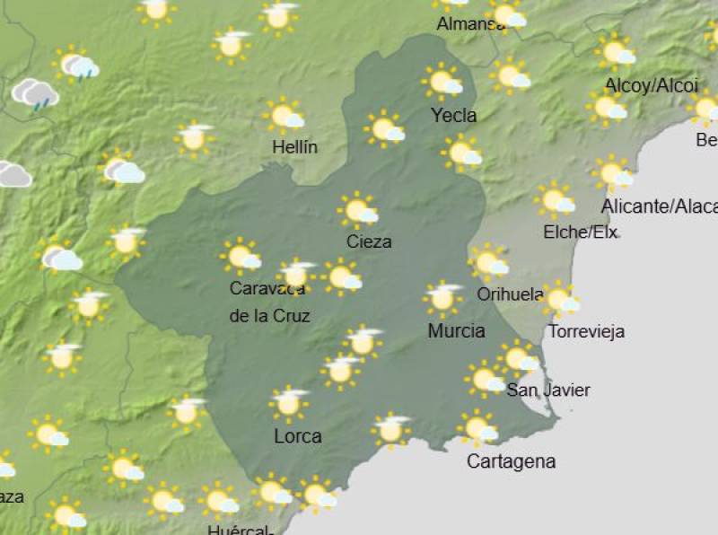 A bright but chilly weekend ahead for Murcia: Weather forecast January 8-11