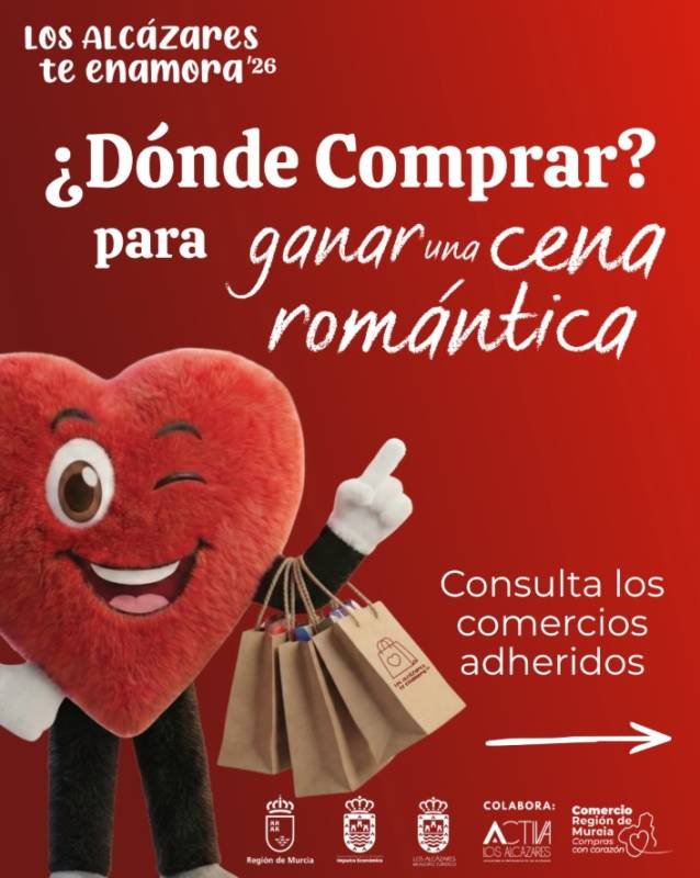 Win a discount voucher for shops in Los Alcáczares duing the Valentines Day campaign