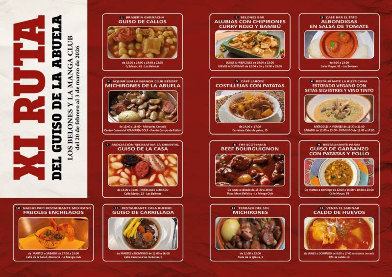 February 20 to March 1 Traditional stews and tapas route in Los Belones