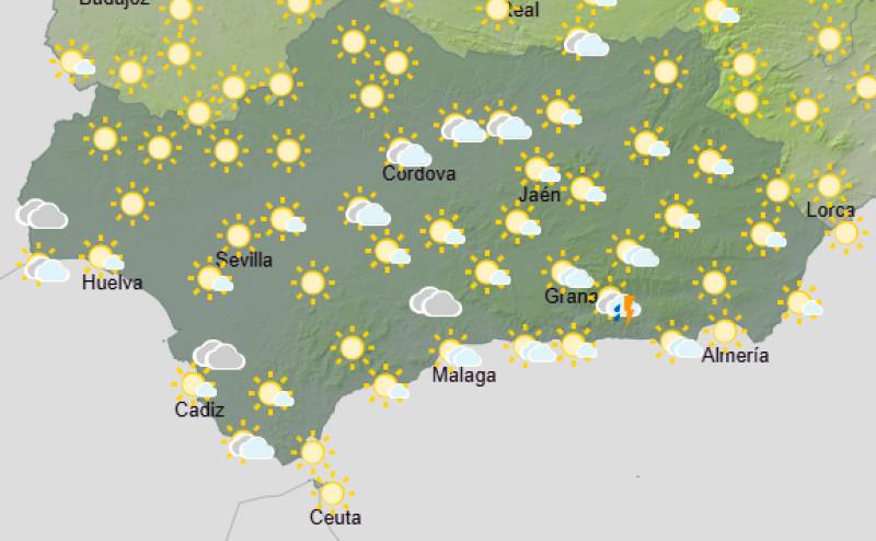Andalucía weekend weather forecast April 9-12: Heat, mud rain and a cooler finish