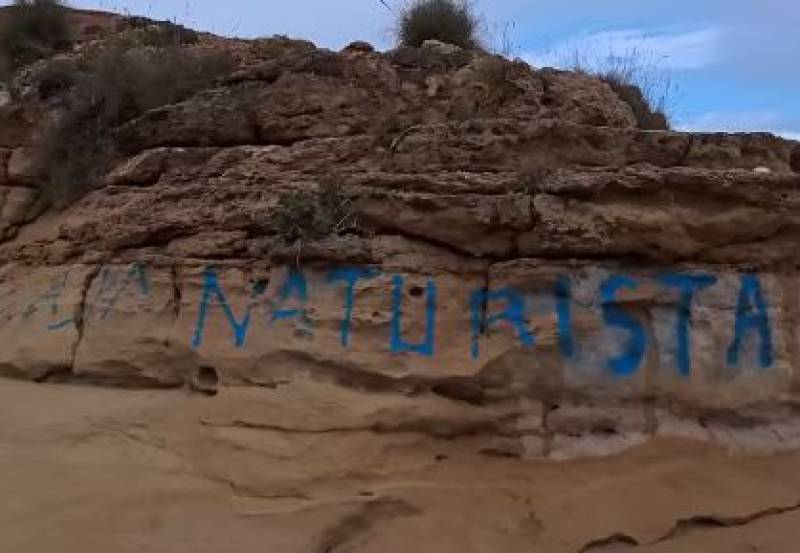 Protected natural dunes vandalised at Almería Cabo de Gata beach