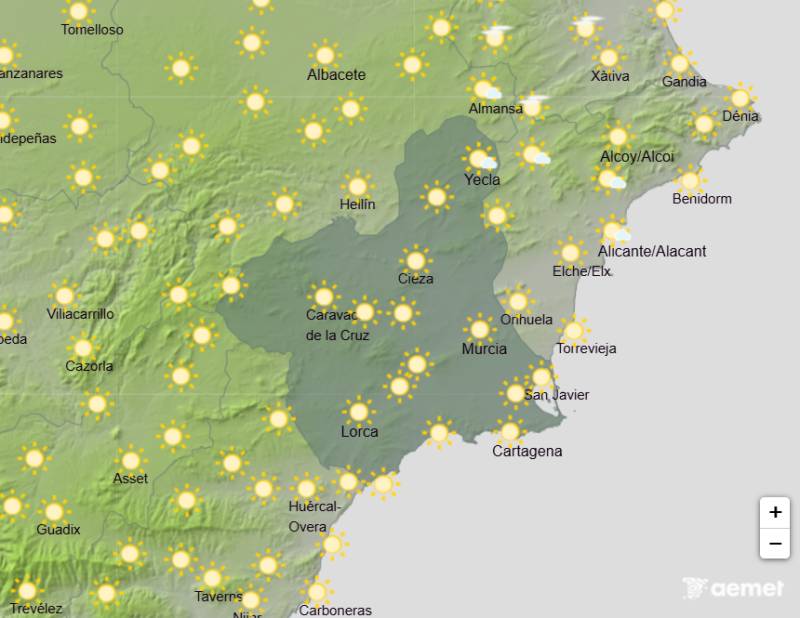 Murcia weather forecast May 25-28: Mostly sunny with rising temperatures on the way