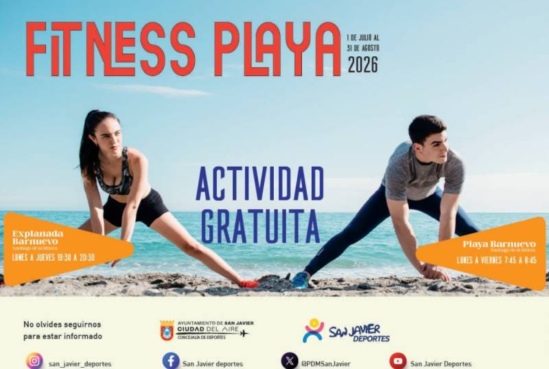 Free beach fitness sessions on the beaches of San Javier July and August 2026