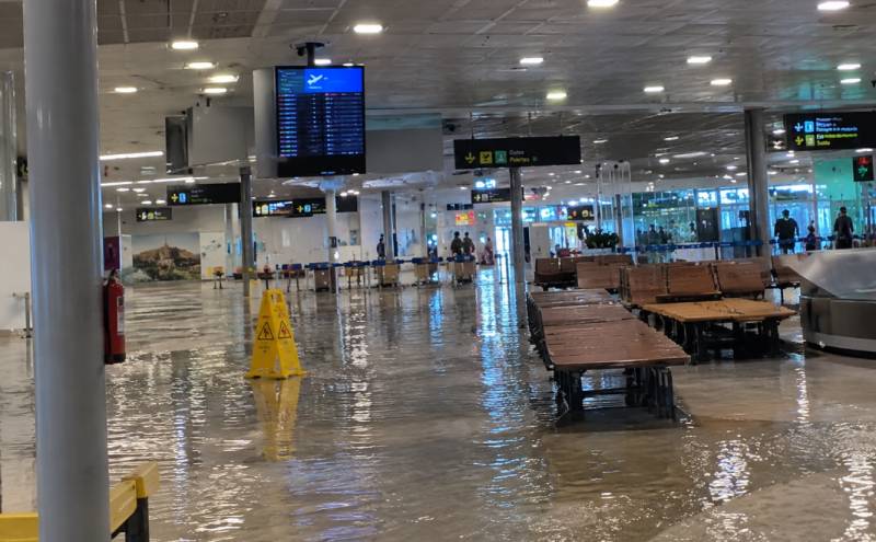 Storm Adam floods Ibiza airport and disrupts flights